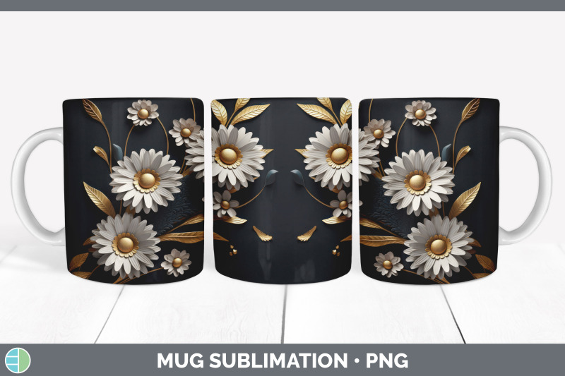 3d-gold-daisy-flowers-mug-wrap-sublimation-coffee-cup-design