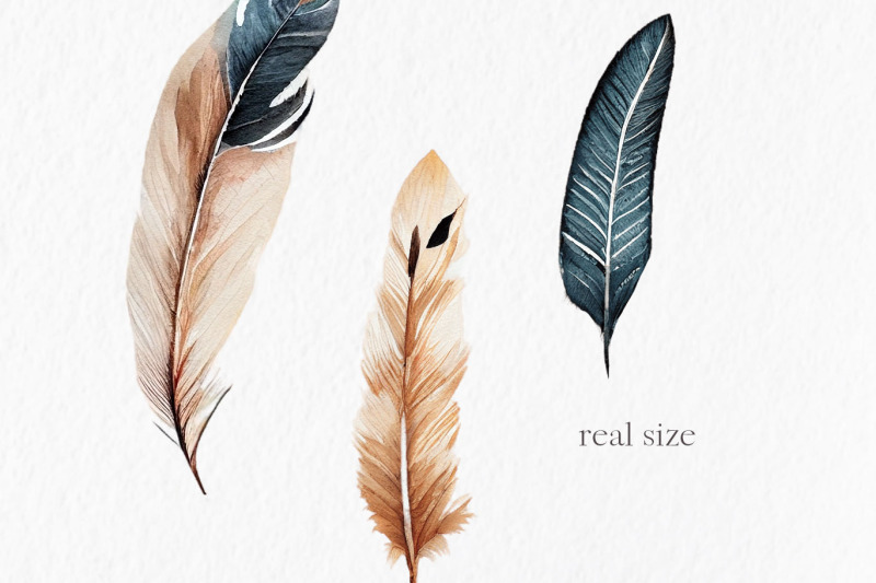 boho-feather-watercolor-clipart-png