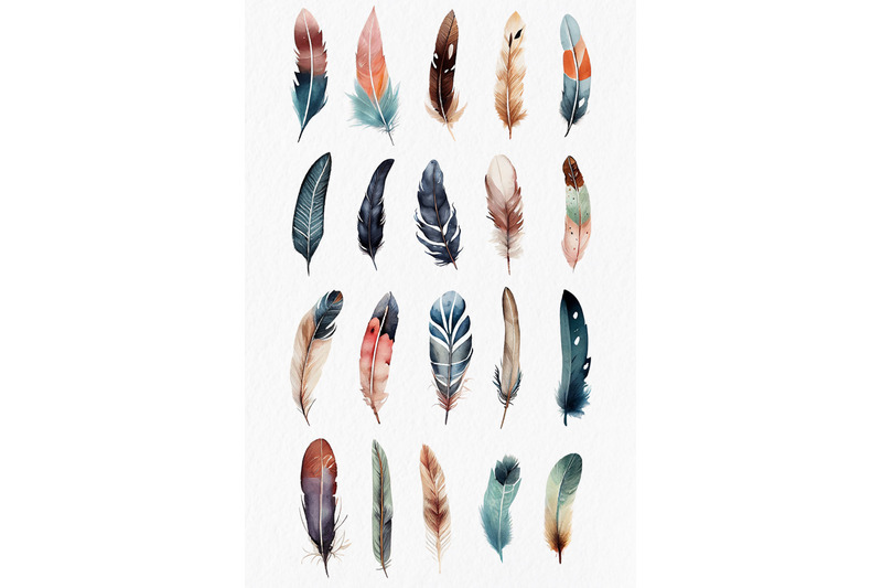 boho-feather-watercolor-clipart-png