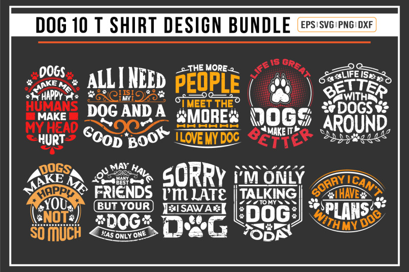 dog-typographic-t-shirt-design-bundle