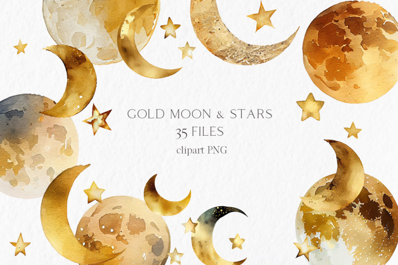 gold-moon-and-stars-watercolor-clipart-png