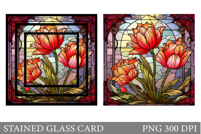 stained-glass-tulips-card-stained-glass-flowers-card-design