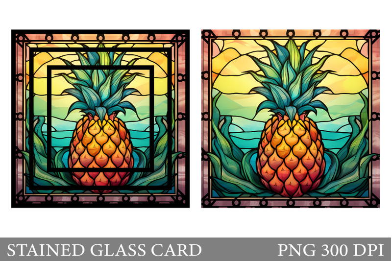 stained-glass-pineapple-card-stained-glass-fruit-card