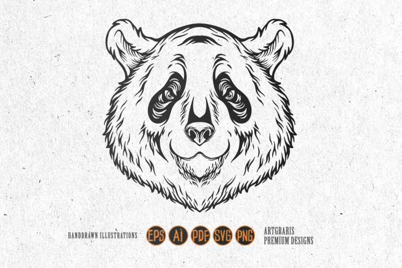 hippie-grizzly-bear-head-groovy-illustrations-monochrome