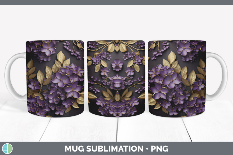 3d-gold-lilac-flowers-mug-wrap-sublimation-coffee-cup-design