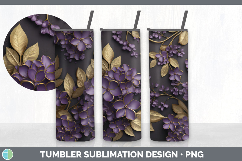 3d-gold-lilac-flowers-tumbler-sublimation-20-oz-skinny-tumbler-desig