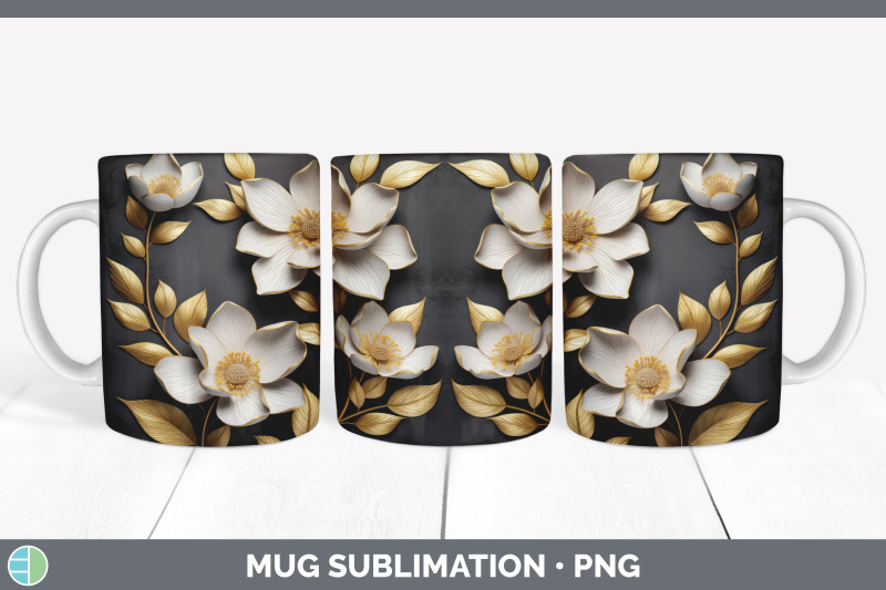 3d-gold-magnolia-flowers-mug-wrap-sublimation-coffee-cup-design