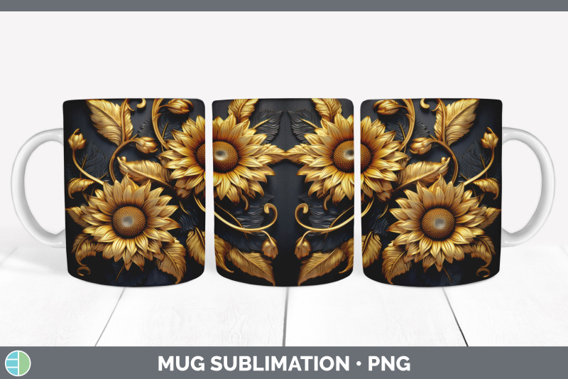 3d-gold-sunflower-flowers-mug-wrap-sublimation-coffee-cup-design