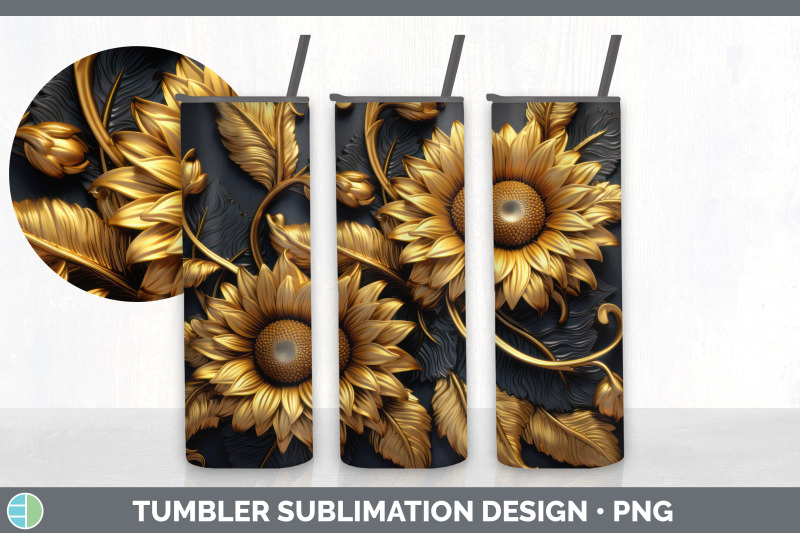 3d-gold-sunflower-flowers-tumbler-sublimation-20-oz-skinny-tumbler-d