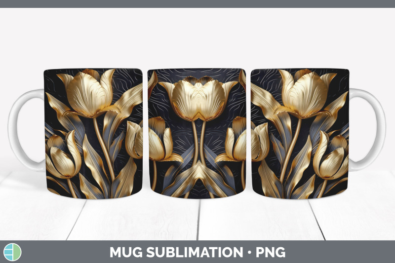 3d-gold-tulip-flowers-mug-wrap-sublimation-coffee-cup-design