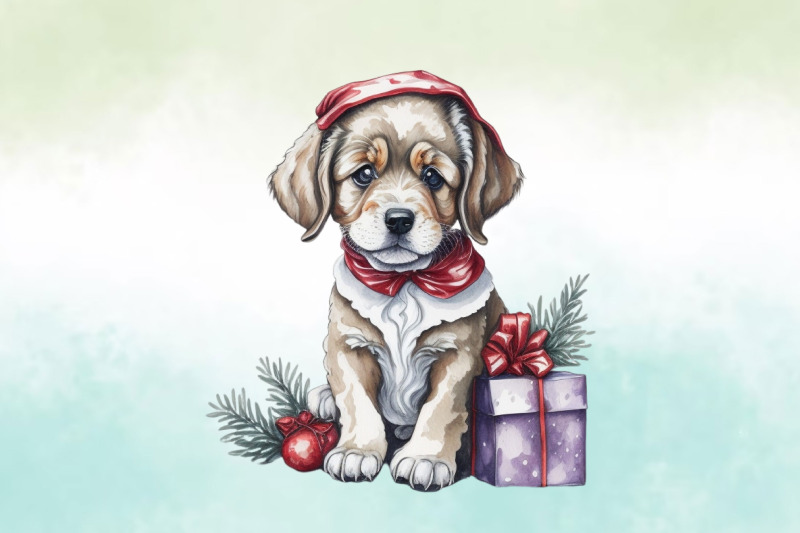 watercolor-christmas-dog-clipart-bundle