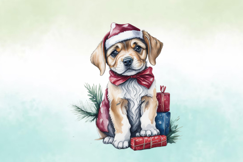 watercolor-christmas-dog-clipart-bundle