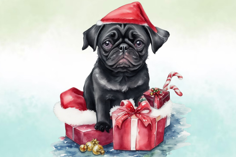 watercolor-christmas-dog-clipart-bundle