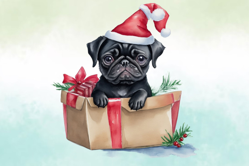 watercolor-christmas-dog-clipart-bundle