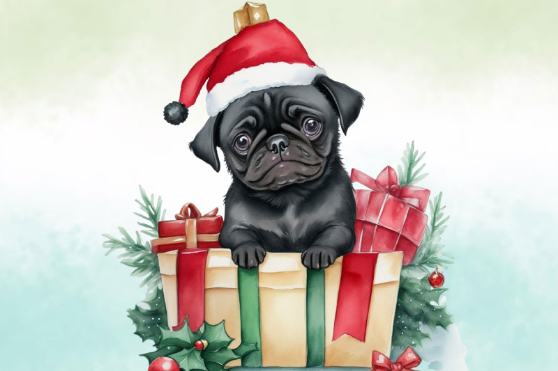 watercolor-christmas-dog-clipart-bundle