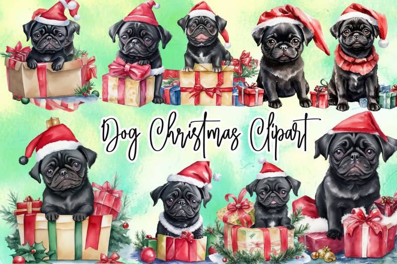 watercolor-christmas-dog-clipart-bundle