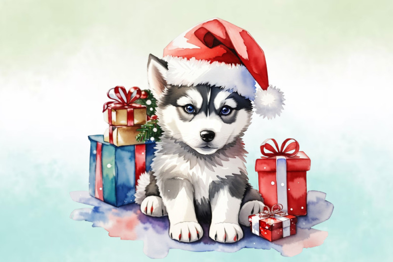 watercolor-christmas-dog-clipart-bundle