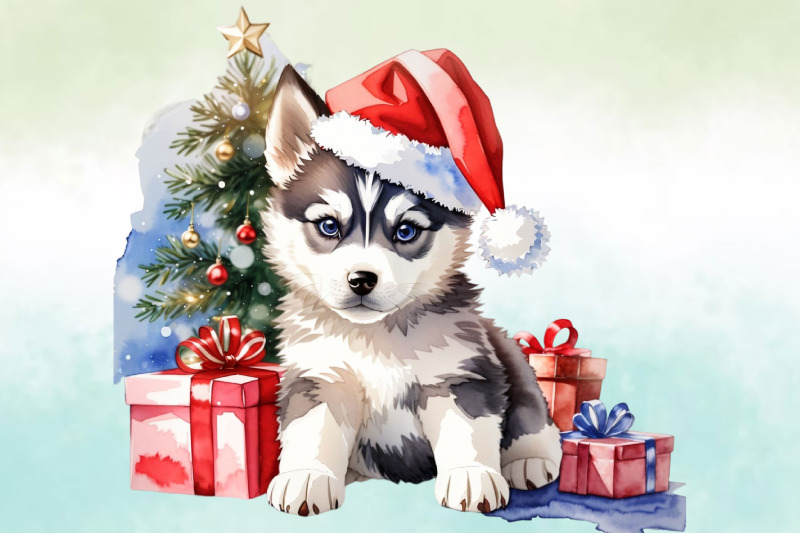 watercolor-christmas-dog-clipart-bundle