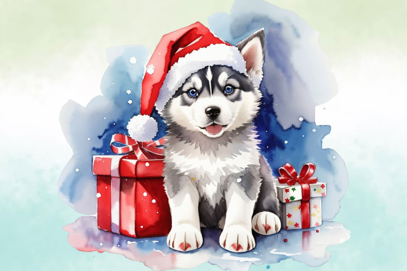 watercolor-christmas-dog-clipart-bundle