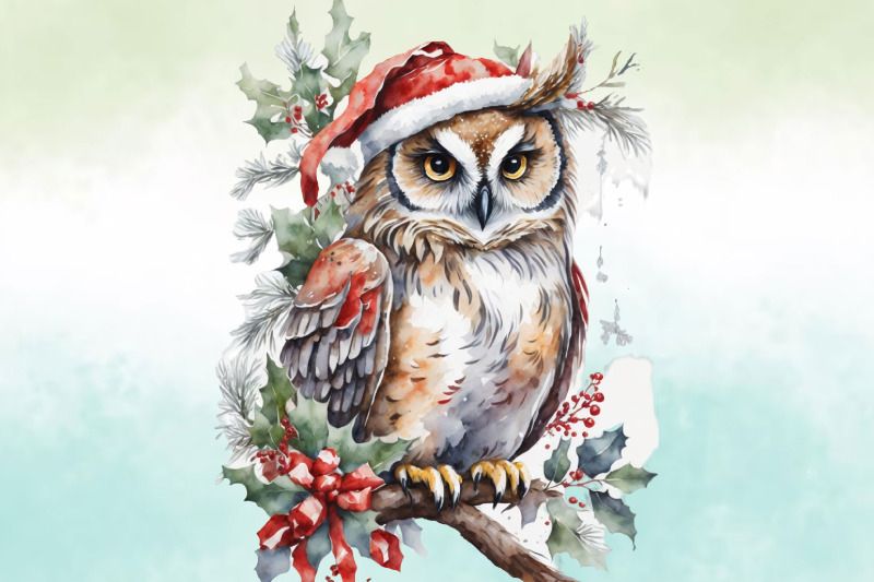 watercolour-christmas-owl-illustration