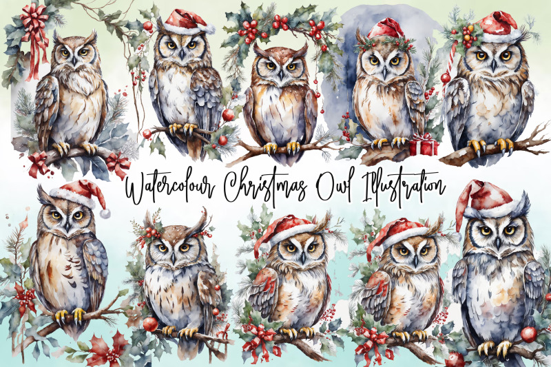 watercolour-christmas-owl-illustration