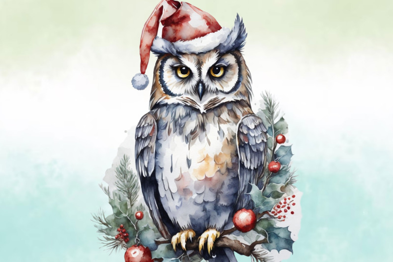 watercolour-christmas-owl-illustration