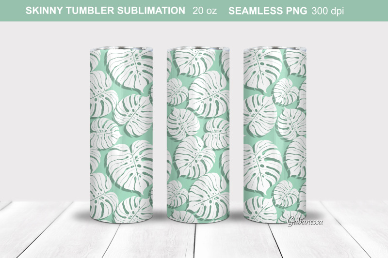 monstera-leaves-tumbler-seamless-wrap-tumbler-sublimation