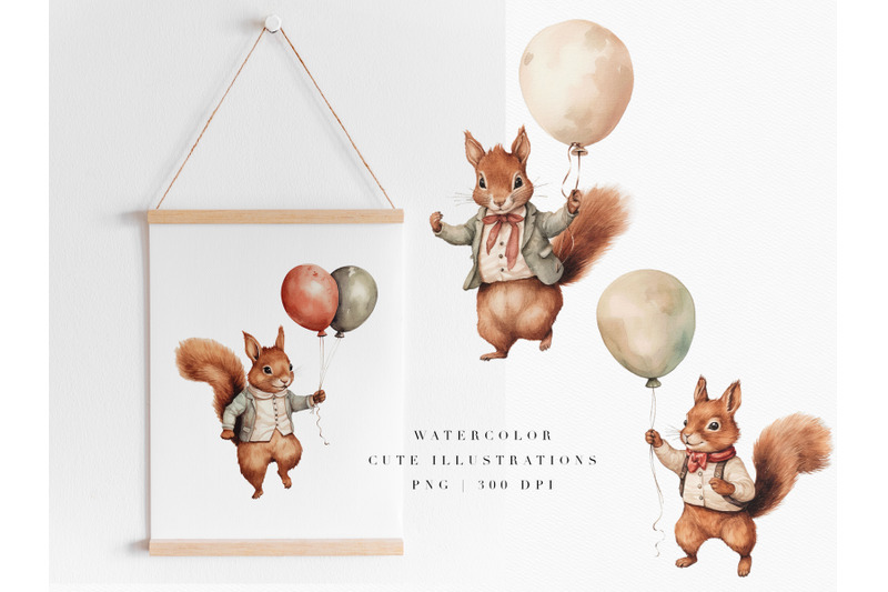 birthday-cute-squirrels-clipart-set-nursery-decor