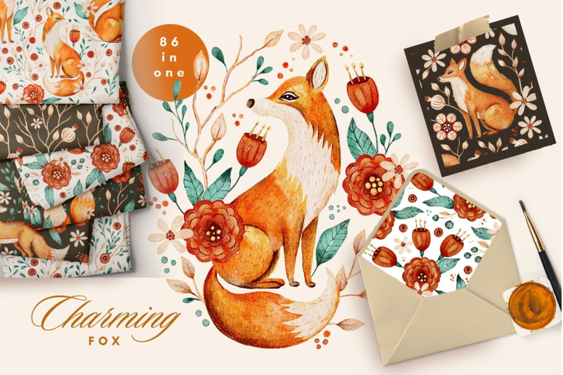 fox-illustration-fall-watercolor-bundle