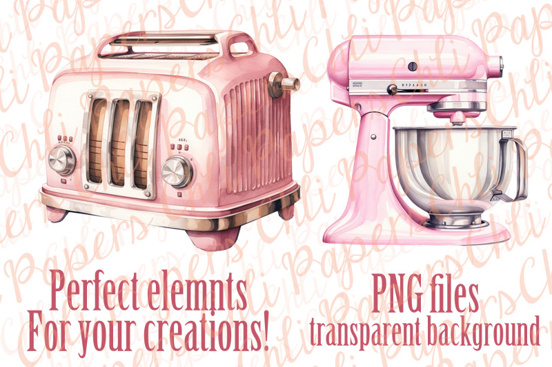 retro-kitchen-appliance-clipart-retro-pink-clipart-household-objects