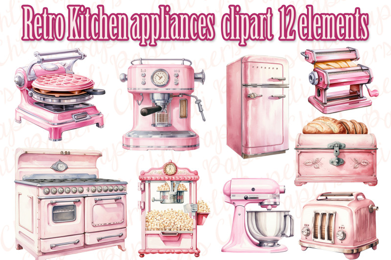 retro-kitchen-appliance-clipart-retro-pink-clipart-household-objects