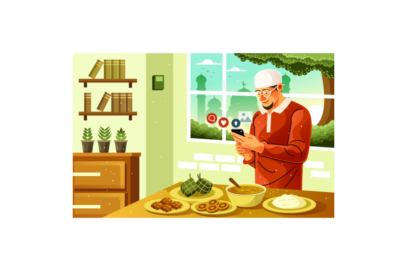 celebrating-eid-with-delicious-food-illustration