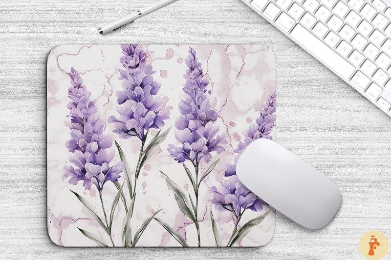 romantic-lavender-flowers-art-mouse-pad