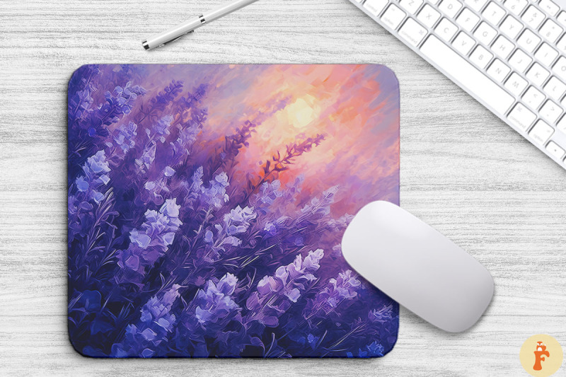 purple-lavender-flowers-art-mouse-pad