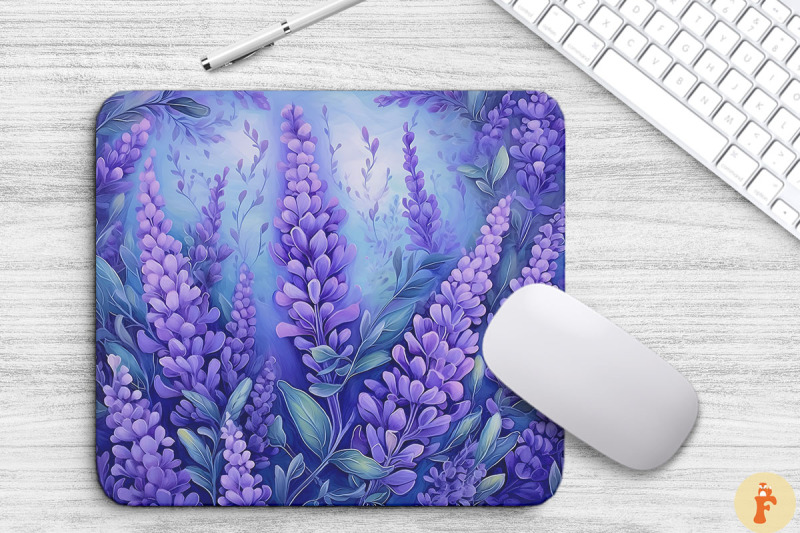 purple-lavender-flowers-art-mouse-pad