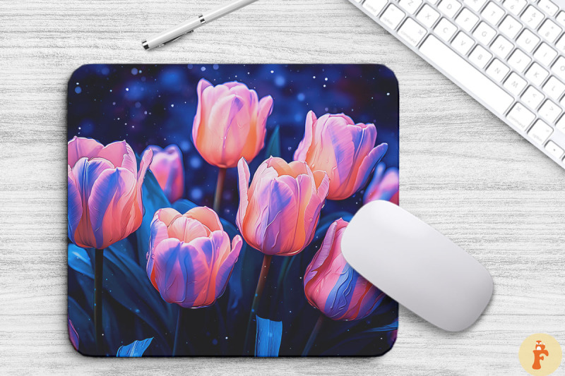 elegant-tulip-flowers-mouse-pad