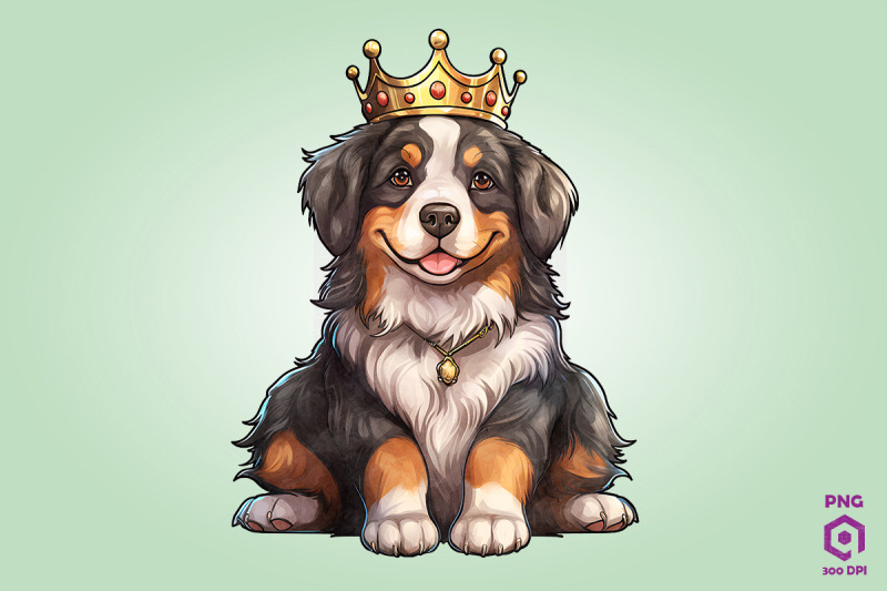 bernese-mountain-dog-wearing-crown