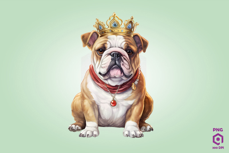 bulldog-dog-wearing-crown