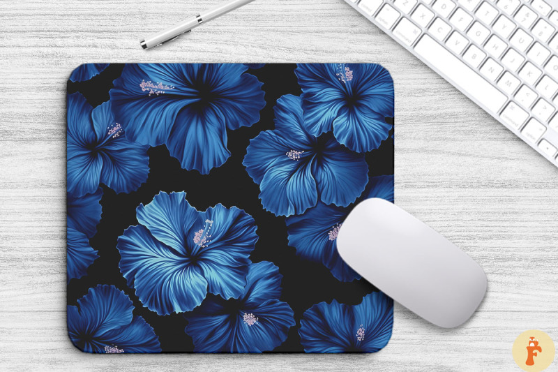 tropical-blue-hibiscus-flowers-mouse-pad