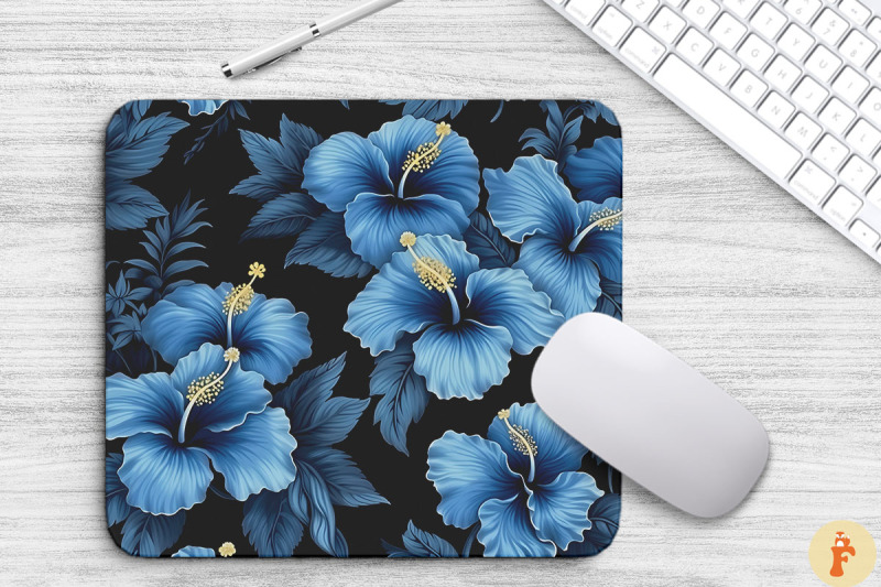 tropical-blue-hibiscus-flowers-mouse-pad