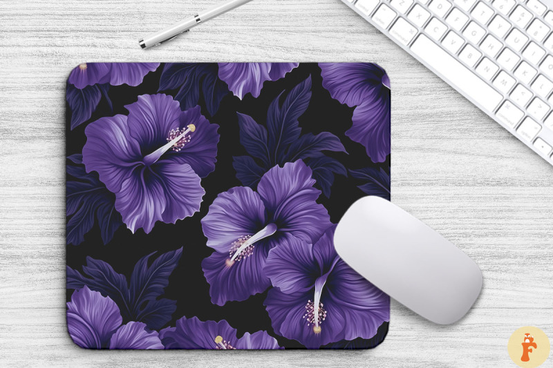 tropical-lavender-hibiscus-mouse-pad