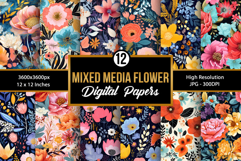 mixed-media-flowers-seamless-pattern-digital-papers