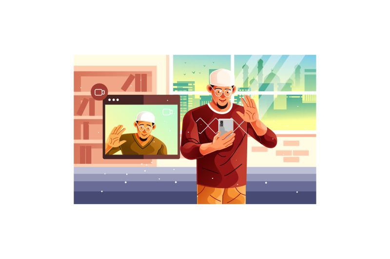 connecting-on-eid-through-video-calls-illustration