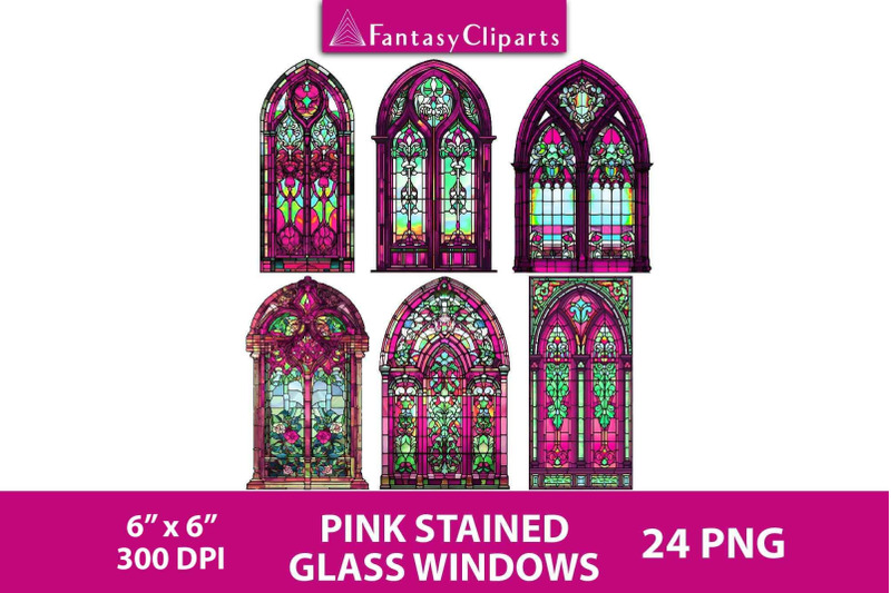 pink-stained-glass-windows-clipart-halloween-clip-art