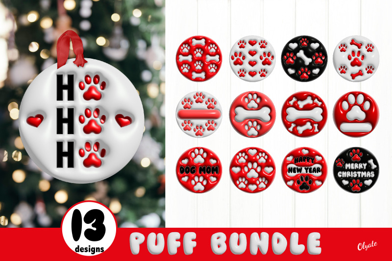 3d-inflated-design-dog-christmas-ornament-bundle
