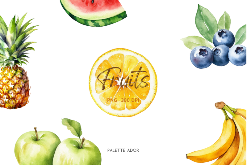 watercolor-fruits