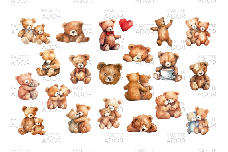 watercolor-teddy-bears