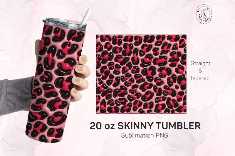 inflated-bubble-leopard-print-tumbler-wrap-3d-skinny-tumbler-20oz