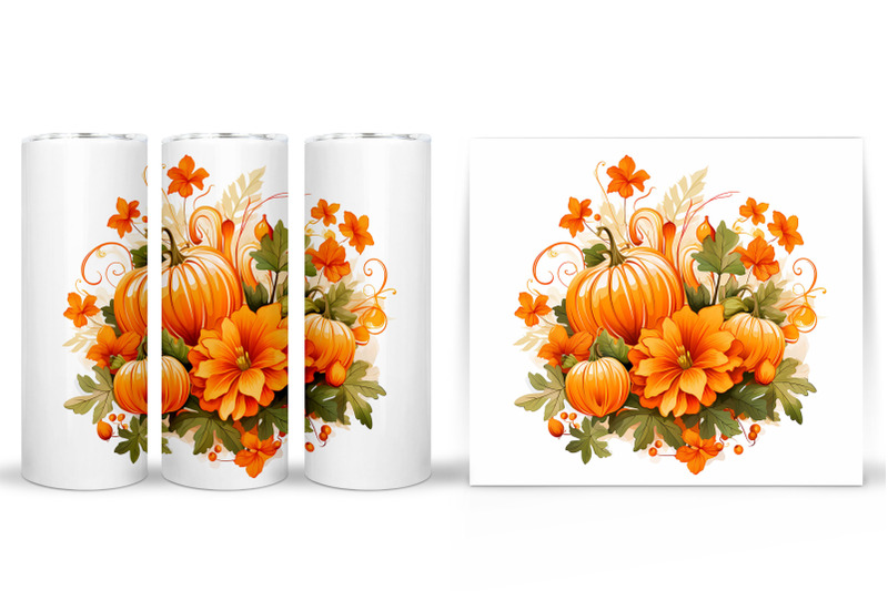 pumpkin-tumbler-design-pumpkin-flowers-tumbler-wrap