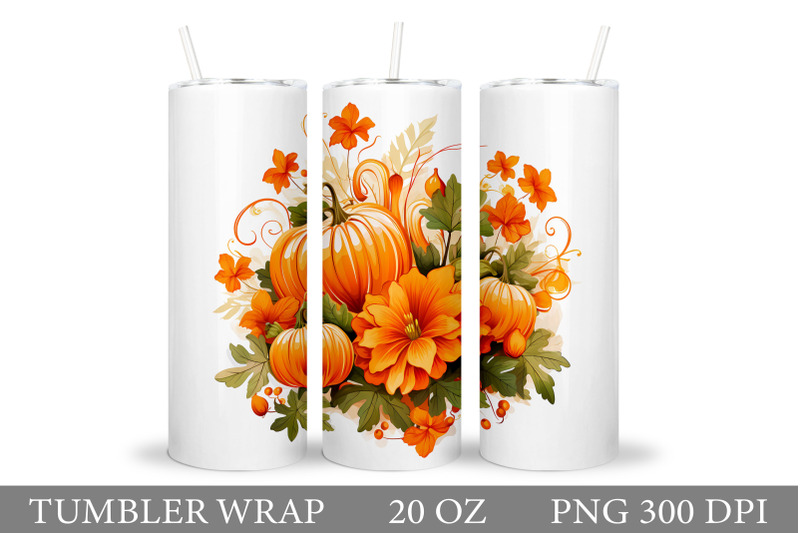 pumpkin-tumbler-design-pumpkin-flowers-tumbler-wrap